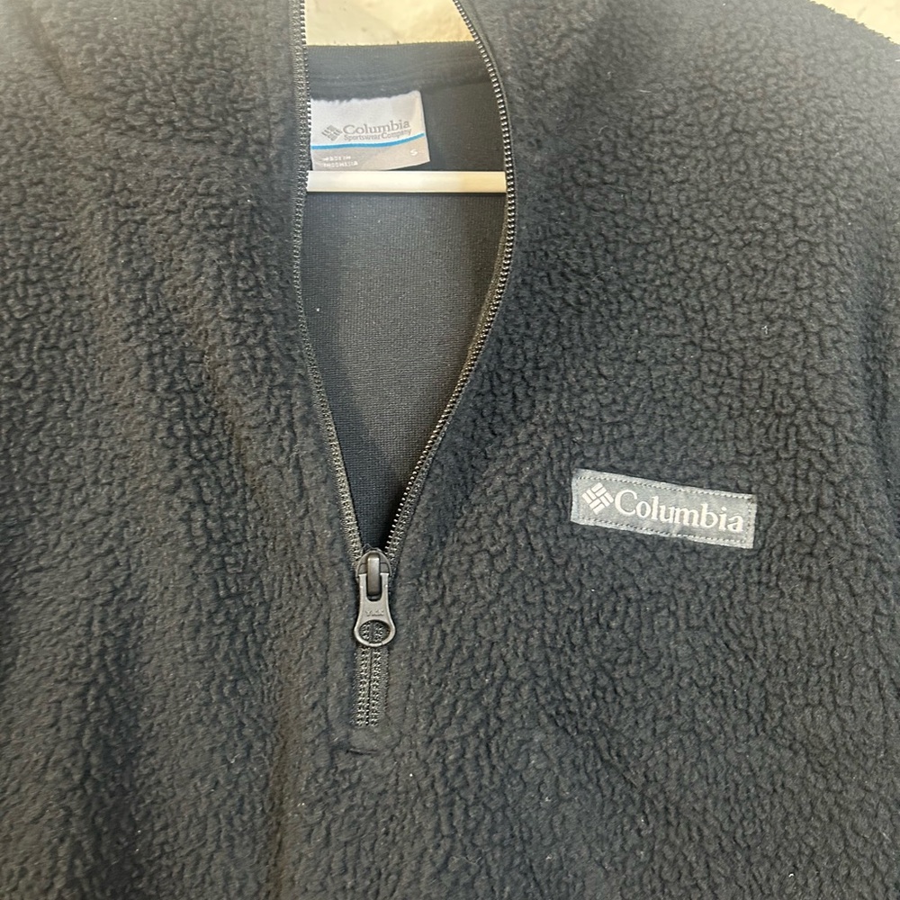 Columbia Womans Black Sherpa Warm Half Zip Pullover Sweater Small Casual Winter - Picture 4 of 6